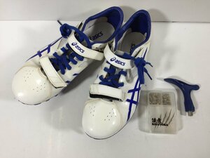 asics アシックス 陸上用スパイク HEAT SPRINT TTP520 ホワイト×ディープブルー サイズ 27.0cm 短距離 スパイク 陸上競技 ユーズド