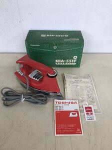 Y 家電３★昭和レトロ★アイロン TOSHIBA/東芝 赤/レッド 元箱 取扱説明書 美品 インテリア 舞台 小道具 レトロポップ ジャンク 現状渡し