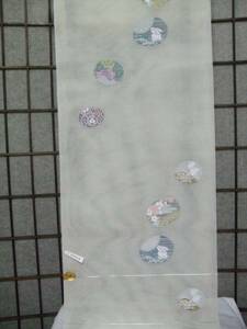 秀匠 ☆　期間限定　在庫品　正絹　夏のこだわり　洒落た 夏名古屋帯　薄クリーム地 １　05516