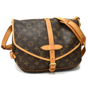 1円 ◆良品 LOUIS VUITTON ルイヴィトン ショルダーバッグ ソミュール30 M42256 モノグラム キャンバス ブラウン◆E.Cie.s1-27