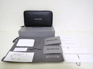 BALENCIAGA●バレンシアガ●ラウンドファスナー 小銭れ付き●594290●長財布●ブラック●美品