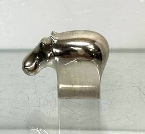  DANSK ZOO SILVER PLATED カバ　文鎮 置物 ペーパーウェイト　動物　