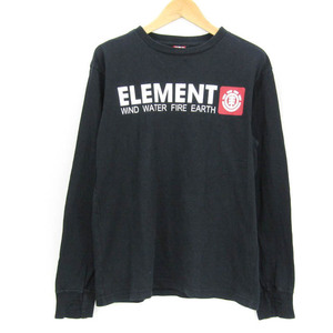 エレメント 長袖Tシャツ ロゴT ロンT スポーツウエア メンズ Sサイズ ブラック ELEMENT