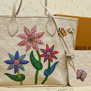 未使用 限定品 Louis Vuitton モノグラム・アンプラント ネヴァーフルMM 草間彌生×LV フラワー インフィニティドット YAYOI KUSAMA