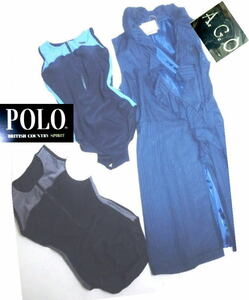 #N02-214-3点組出品♪♪　POLO7号1Ｐ水着が2点+ カバーオール付き♪♪ 計3点組出品！！