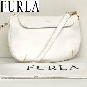 FURLA/ショルダーバッグ/ホワイト×レザー/インナーグリーン/斜め掛け/フルラ/シンプルなデザイン/レディース/ウィメンズ/DC1