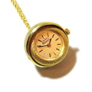 60s ERNEST BOREL Gold Tone Ball Pendant Watch アーネストボレル ペンダントウォッチ 懐中時計 時計 ヴィンテージ スイス ウォッチ