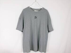 美品 プーマ PUMA Tシャツ CLASSICS BOXY 532135 オーバーサイズ プリント クルーネック 半袖 US L グレー メンズ 中古 /FA