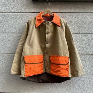 70s 80s USA古着 ハンティングジャケット 2トーン カバーオール ベージュ コットン アメリカ古着 vintage ヴィンテージ ワークジャケット