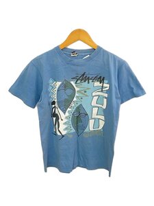 STUSSY◆80s/zulu mask/ゾウリムシ/Tシャツ/M/コットン/BLU