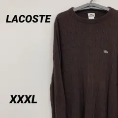 LACOSTE ニット　ロゴ　ワッペン　大きめ　古着