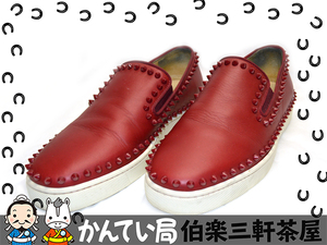 Christian Louboutin【クリスチャンルブタン】スリッポン　3130444　PIK　BOAT　FLAT　CAL　レッド　サイズ41【中古】