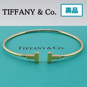 【TIFFANY】ティファニー Tナローワイヤー　ブレスレット　極レア色のローズゴールド　プレゼントに最適