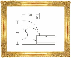 水彩用額縁 木製フレーム 珠小菊水彩 サイズF10号