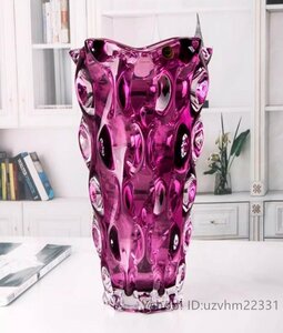 極美品　クリスタルガラス　ガラス　クリスタル　花瓶　チェコ　ボヘミア 30cm