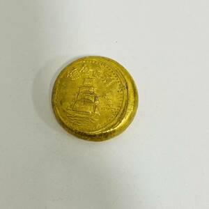 【SOBー3870IM】1円 ～ 中国大清 利昌金舗 レトロ 金塊 金餅 置物 コレクション インテリア 文鎮 ゴールドバー 総重量約44ｇ