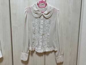 使用5回のみ!! イノセントワールド ツインローズブラウス ベージュ Mサイズ Innocent world Twin Rose Blouse ロリータ ロリィタ 2018