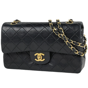 シャネル CHANEL マトラッセ Wフラップ チェーン ショルダーバッグ ココマーク ショルダーバッグ レザー ブラック A01113 レディース 中古