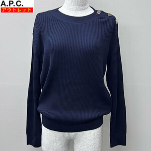 1円～！【72918BS】新品・在庫処分品　A.P.C　アーペーセー　パオラ　ニット　セーター 　S　WVAXM F23992　ネイビー　プルオーバー