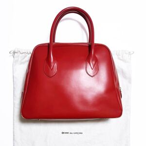 Xmas 限定 青山バッグ RED 台形 ステアバッグ 赤 コムデギャルソン 革鞄 レザー Holiday Aoyama Exclusive Steer Bag Leather 青山限定