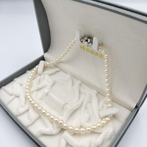 【テリ抜群!!】タサキ TASAKI アコヤ あこや パール ネックレス 6.5mm〜7mm 44cm SILVER 刻印 30.3g 本真珠 pearl jewelry necklace 田崎