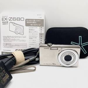 ＃15064　CASIO カシオ EXILIM EX-Z680 コンパクトデジタルカメラ 　バッテリー/充電器付き　動作未確認現状品 長期保管品