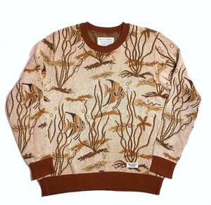 ☆ WACKO MARIA ★ JACQUARD CREW NECK SWEATER ★ サイズ【L】ワコマリア ジャガード 長袖セーター