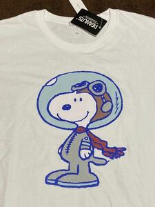 【Lサイズ】新品 PEANUTS スヌーピー tシャツ snoopy スヌーピー タグ付き ピーナッツ アストロノーズ 宇宙服 半袖Tシャツ b