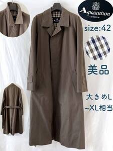 ■ 美品 ■ Aquascutum ■ アクアスキュータム ■ ステンカラー ■ ロングコート ■ 42 ■ レナウン製 ■