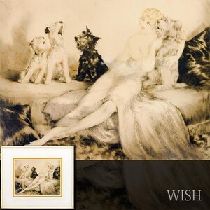 【真作】【WISH】ルイ・イカール Louis Icart 銅版画 6号大 直筆サイン ◆美人 　　〇フランス美人画巨匠 アールデコ時代活躍 #24122027