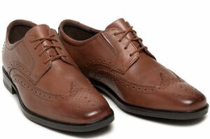 送料無料 CLARKS 29cm ウイング チップ ビジネス ダークタン ブラウン レースアップ レザー スーツ オフィス スニーカー ブーツ XXX276