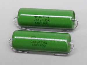 2個 630V 0.68μF オイルコンデンサー 高耐圧 真空管アンプ オイルコン ロシア 管理番号[AS0198A]