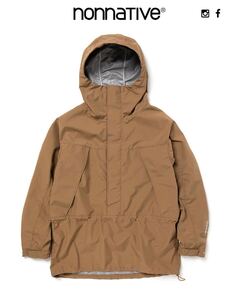 nonnative HIKER HOODED PULLOVER JACKET POLY TAFFETA WITH GORE-TEX INFINIUM BEIGE