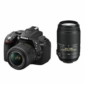 Nikon デジタル一眼レフカメラ D5300 ダブルズームキット ブラック 2400万画素 3.2型液晶 D5300WZBK