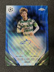 75枚限定 古橋亨梧 2023-24 Topps Chrome UEFA Kyogo Furuhashi Auto Celtic 33/75 直筆サインカード