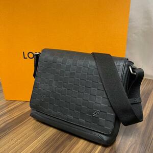 ★正規品 美品★Louis Vuitton ルイヴィトン メンズ バッグ ダミエ アンフィニ ディストリクト PM N41033 ブラック