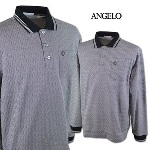 30%OFF【アンジェロ】メンズ 長袖ポロシャツ M(46) グレー 41-1801-04-35 ANGELO カジュアル ゴルフ おしゃれ かっこいい 高級素材 @