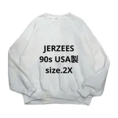 90s USA製 ジャージーズ 無地 スウェット ホワイト 2X