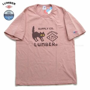 新品 ランバー Tシャツ ピンクXL ビックリ猫 LUMBER ねこtシャツ メンズレディースt 男女兼用 カットソー 241431