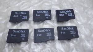 *SanDisk　microＳＤHCメモリーカード 　8GB　6枚セット 中古動作品　