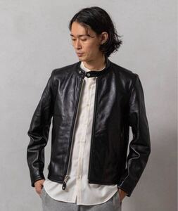 【極美品】Schott シングルライダースジャケット Mサイズ/ ショット 2023年購入 本革 ブラック 黒 シープスキン 70年代風 レザージャケット