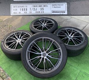 日本製 BS REIGNER BW25s 19インチホイール＆245/45R19 BRIDGESTONE REGNO ラジアルタイヤ4本★A-65