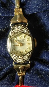 アンティーク スイスGUSTAFSON 18Kダイヤモンド 10P手巻レディース腕時計　ブレス9Ｋ