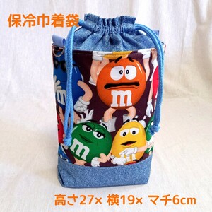 手作り☆保冷保温巾着袋☆横19×高さ27×マチ6cm☆m&m