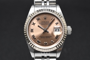 箱・ギャラ付 ROLEX DATEJUST Ref:69174 Cal.2135 ロレックス デイトジャスト ピンクローマン U番 レディース 腕時計 ■29654