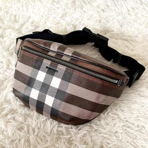 BURBERRY バーバリー ボディバッグ ウエストバッグ チェック柄 クロスボディ ブラウン系 8036559 DARK BIRCH BROWN