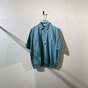 vintage euro linen cotton design polo shirt ヨーロッパ古着 ビンテージ リネンポロシャツ デザインシャツ プルオーバーシャツ 80s 90s