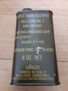 ナム戦　Vietnam Era Rifle Bore Cleaner 8oz 缶　DSAー74ーＣ 米軍 実物 OD色　缶ケース 　インセクト リぺレント　バグジュース