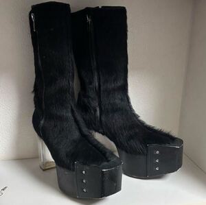 一点物 1/1 Rick Owens Horse Fur Kiss Boots リックオウエンス キスブーツ