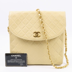 90595★1円スタート★CHANEL シャネル 中極美品 マトラッセ チェーンショルダーバッグ プッシュロック ココマーク ラムスキン ベージュ